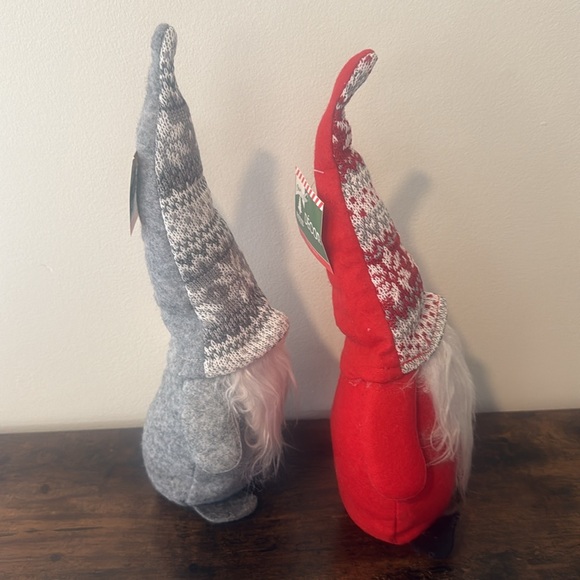 Set of 2 Christmas Gnomes Weighted Plush Winter Holiday Decor 14" New - Picture 4 of 7